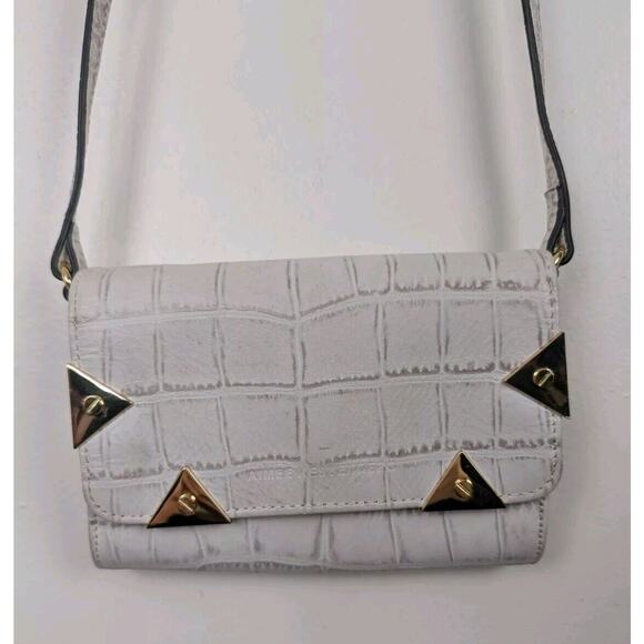 Aimee Kestenberg Small Crossbody Purse Leather White Alligator Removable - Picture 1 of 7